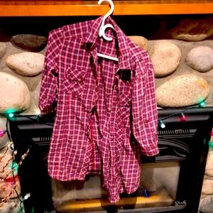 Red shirt with strips